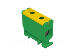 Blok rozdzielczy-odgałęźny 1-polowy AL/CU 2,5-50mm2 żółto-zielony montaż płaski i na szynę TH WLZ35P/50/z 48.552