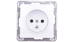 IMPRESJA Gniazdo pojedyncze z/u z przesłonami białe GP-1YZP/m/00