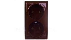 BIS Gniazdo natynkowe podwójne b/u brązowe GN-2B/24