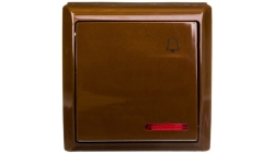 BIS Przycisk natynkowy /dzwonek/ z podświetleniem brązowy ŁN-6BS/24