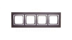 Simon 54 Nature Ramka poczwórna metal INOX YIN DRN4/78
