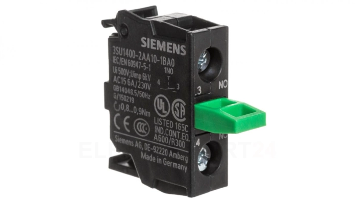 Blok styków 1NO montaż czołowy w obudowie przył śrubowe SIRIUS ACT 3SU1400-2AA10-1BA0