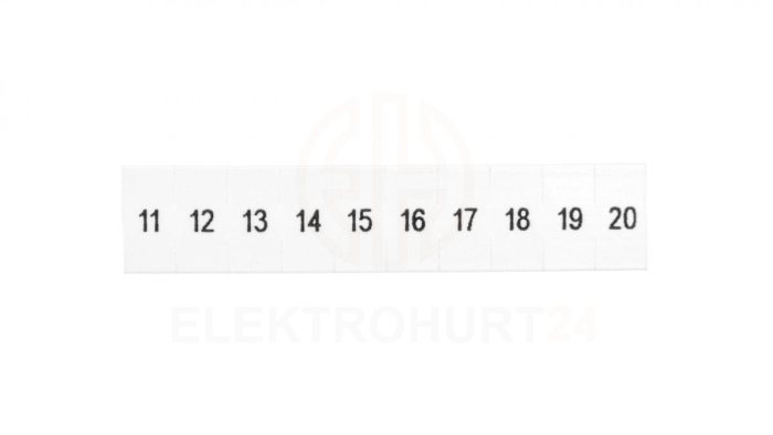 Oznacznik do złącz szynowych, opisówka ZB 5 numerowana od 11-20 kolor biały /10sztuk/