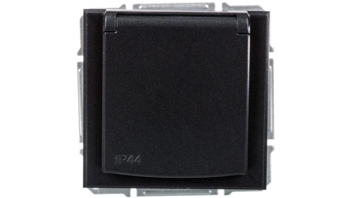 ASFORA Gniazdo 2P+PE IP44 do systemu ramkowego antracyt EPH2800671