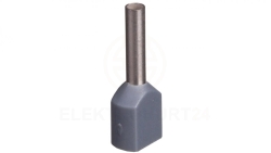 Końcówka tulejkowa izolowana TID 2x0,75mm2/8mm szara cynowana TID2x0,75L8x500 /500szt./