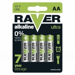 Bateria alkaliczna LR6 / AA 1,5V RAVER ULTRA B7921 /blister 4szt./