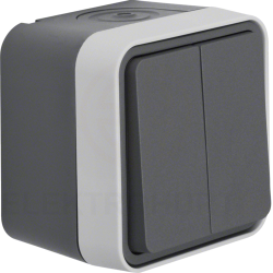 Berker W.1 Łącznik świecznikowy, wspólne zaciski wejściowe kompletny IP55 szary 30753505