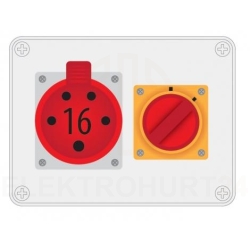 Rozdzielnica stacjonarna R-BOX190 1x16A/5P wył 0/1