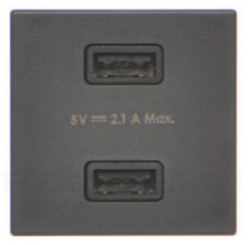 Ładowarka USB K45 (45x45) gniazdo typ A 5V/2,1A K126E/14