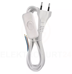 Przewód przyłączeniowy wyłącznikiem KF-HK-1 H03VVH2-F 2x0,75 2m biały S08272