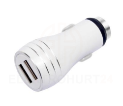 Ładowarka samochodowa z młotkiem 2xUSB 2,4A biała LB0058 LIBOX