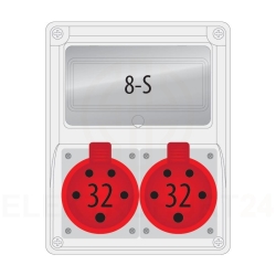 Rozdzielnica R-BOX 240-8 2x32A/5p 8S - B.1806