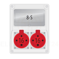 Rozdzielnica R-BOX 240-8 2x16A/4p 8S - B.1807