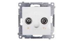 Simon 54 Gniazdo antenowe RD/TV przelotowe białe DAP10.01/11