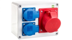 RS rozdzielnica siłowa 2x2P+Z, 3P+N+Z 16A natynkowa, IP44 6203-00