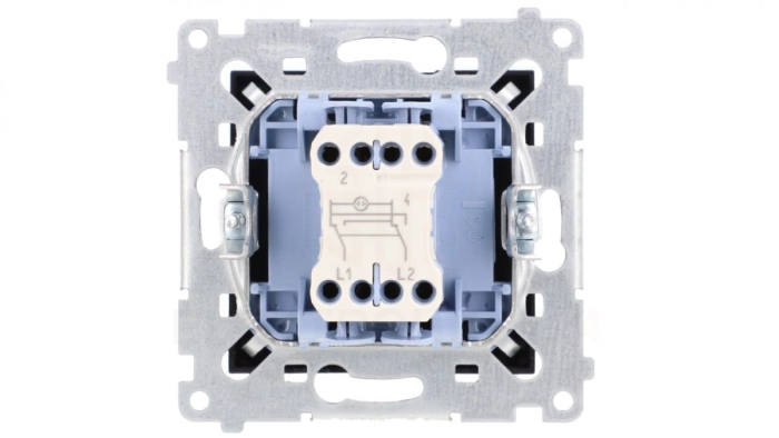 Simon 54 Łącznik krzyżowy z podświetleniem LED (moduł) 10AX 250V szybkozłącza, czarny mat DW7L.01/49