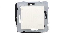 ARIA Gniazdo bryzgoszczelne z/u IP44 wieczko kolor ecru GPH-1UZ/m/27/w