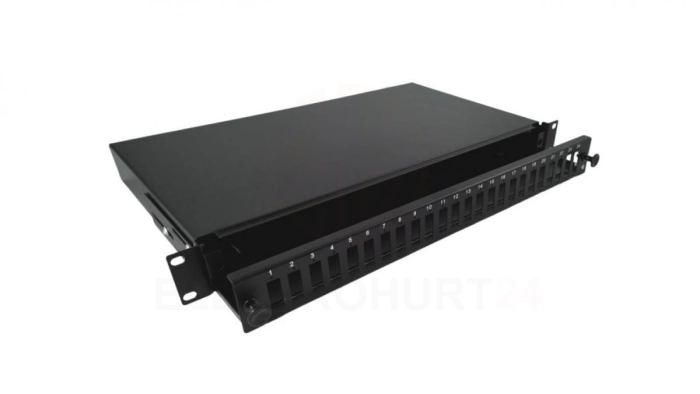 Przełącznica światłowodowa 24xSC duplex 19 1U z płytą czołową, wysuwalna FOP-1U-24SCD-C