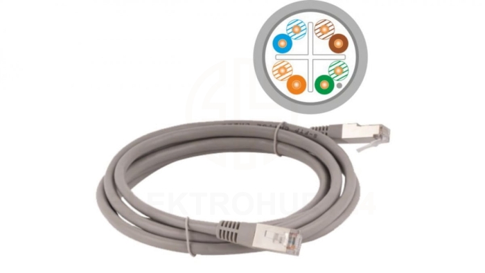 Patch-cord F/UTP kat.6 PVC 0.5m szary KKS6SZA0.5