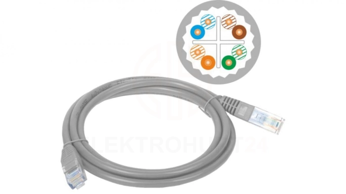 Patch-cord U/UTP kat.6A LSOH 1.0m szary KKU6ASZA1.0