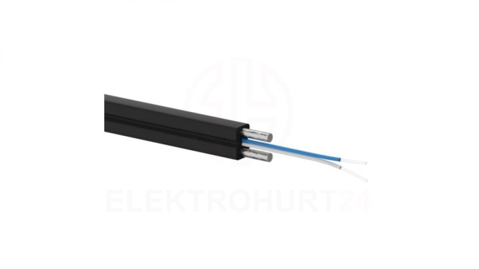 Kabel światłowodowy FTTH, 2J, SM 9/125, LSOH, wzmocnienie FRP, całkowicie dielektryczny, czarny ALANTEC /1000m/