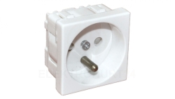 Gniazdo elektryczne 45x45, białe - 2P+Z PZ01B