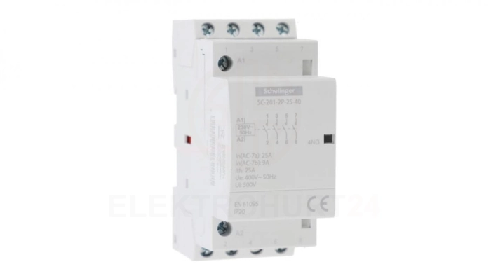 STYCZNIK MODUŁOWY SC201 2P 25A TYP 40 (4NO+0NC) SCHELINGER