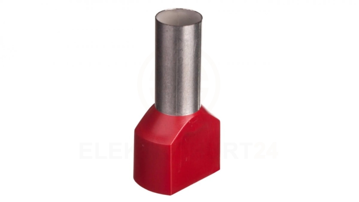 Końcówka tulejkowa izolowana TID 2x10mm2/14mm czerwona cynowana TID2x10L14 /100szt./