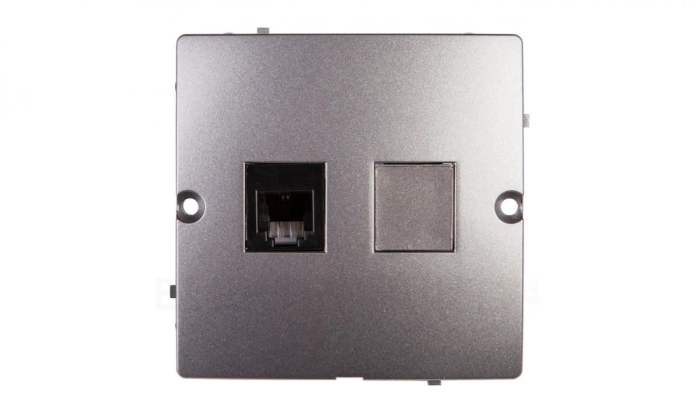 Simon Basic Gniazdo telefoniczne pojedyncze RJ11 stal inox BMTF1.02/21