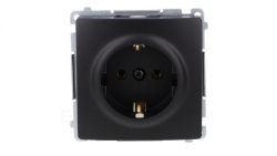 Simon Basic Gniazdo wtyczkowe z uziemieniem Schuko (moduł) 16A, 250V, zaciski śrubowe czarny BMGSZ1.01/49