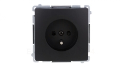 Simon Basic Gniazdo wtyczkowe z uziemieniem (moduł), z przesł. torów prądowych, 16A, 250V, zaciski śrubowe czarny BMGZ1Z.01/49