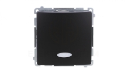 Simon Basic Łącznik jednobiegunowy z podświetleniem LED (moduł) 10AX, 250V, szybkozłącza, czarny BMW1L.01/49