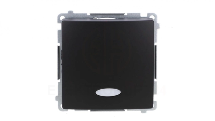 Simon Basic Łącznik jednobiegunowy z podświetleniem LED (moduł) 10AX, 250V, szybkozłącza, czarny BMW1L.01/49