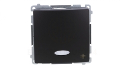 Simon Basic Łącznik krzyżowy z podświetleniem LED (moduł) 10AX, 250V, szybkozłącza, czarny BMW7L.01/49