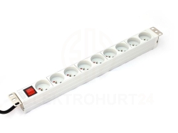 Listwa zasilająca RACK PDU 1U 10A 9x250V 2m aluminiowa C14 A-19-STRIP-4-IMP