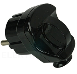 Wtyczka kątowa rozbieralna z uchwytem z/u unischuko 16A 2P AWA-WS czarna 51.51