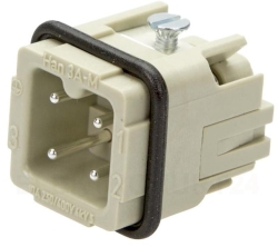 Złacze śrubowe (wkład) (0,75-1,5 mm2) 3+PE męskie 230/400V 10A Han A 09200032611