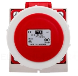 Gniazdo stałe 16A 4P 400V czerwone IP67 /bez dławnicy/ 1142-6