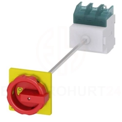 Rozłącznik główny/awaryjny 3P 125A 45kW AC23A 400V montaż na płycie z wałkiem pokrętło żółto-czerwone 4 otwory 3LD2814-0TK53