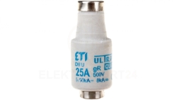 Wkładka bezpiecznikowa 25A DII gR 500V DIIUQ25A E27 004322007