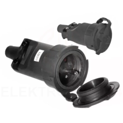 Gniazdo przenośne gumowe z/u 16A 250V IP65 D.3149