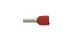 Końcówka tulejkowa izolowana HI 2X1/8 DIN czerwona E08KH-02020104801 /100szt./