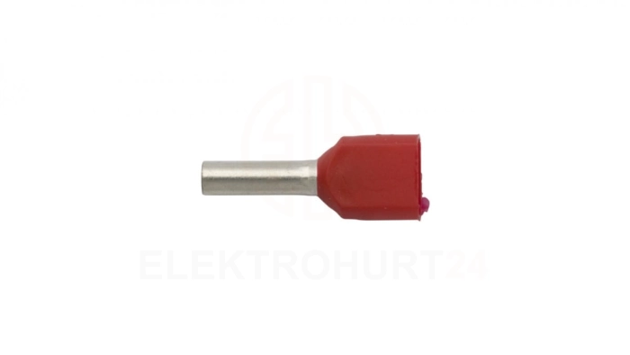 Końcówka tulejkowa izolowana HI 2X1/8 DIN czerwona E08KH-02020104801 /100szt./