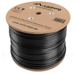 Kabel teleinformatyczny zewnętrzny U/UTP kat.6 4x2xAWG23 CU outdoor suchy LCU6-21CU-0305-BK /305m/