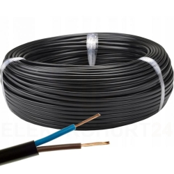 Przewód płaski H03VVH2-F (OMYp) 2x1 czarny /100m/