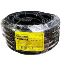 Rura karbowana 750N czarna z pilotem samogasnąca -5C +60C PV UV IK07 fi 50 /25m/