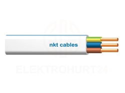 Przewód NKT instal PLUS YDYp 3x1,5 żo biały 450/750 /120m/