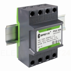 Transformator 1-fazowy modułowy bezpieczeństwa PSS 20N 230/ 24V 0,83A, na szynę DIN, IP20, Ta 40, 16024-9878