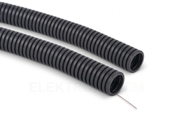 Rura karbowana PVC 750N z pilotem fi32/26mm szara RKSSP 32/26 10352 /50m/