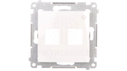 Simon 54 Pokrywa gniazd teleinformatycznych na Keystone płaska podwójna antybakteryjna biała DKP2.01/AB11